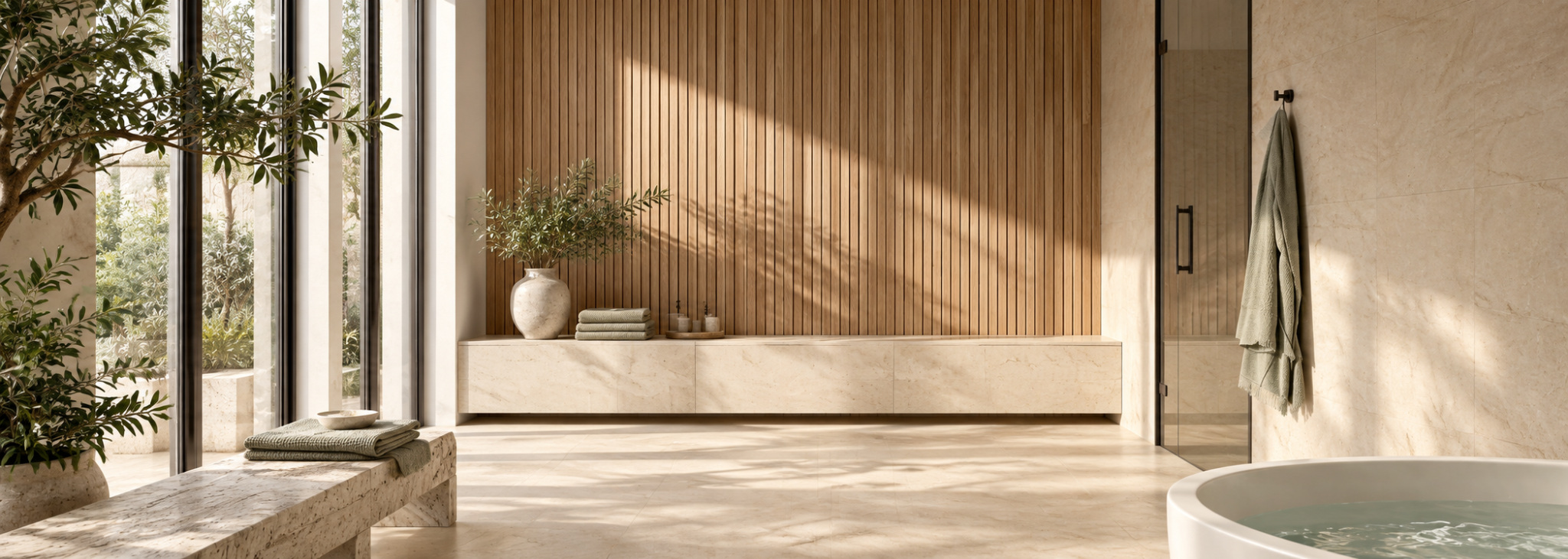 Spa bathroom with soaking tub